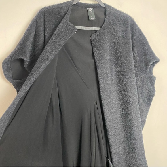 Zero + Maria Cornejo Suri Alpaca Virgin Wool Cocoon Coat Cape Charcoal Gray 6 - Picture 12 of 16